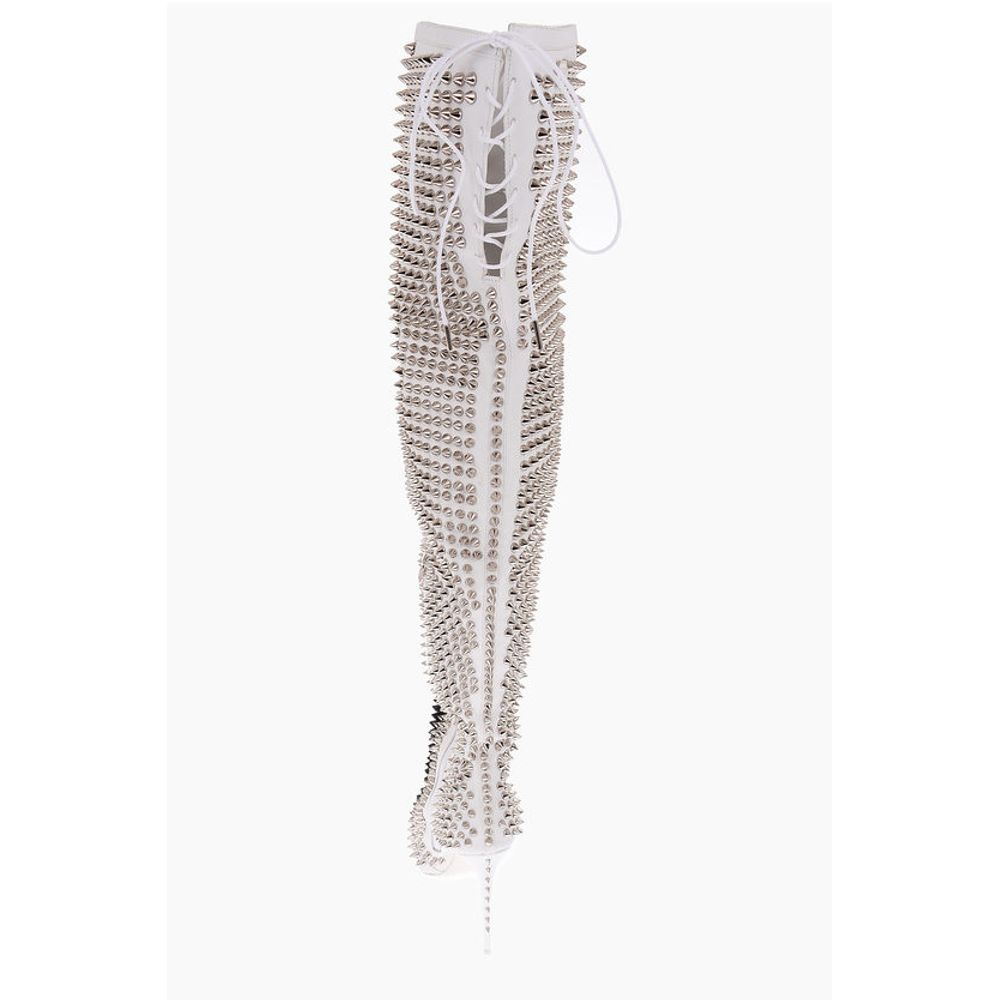 Philipp Plein 12cm leather studded FASHION SHOW over the knee boots
