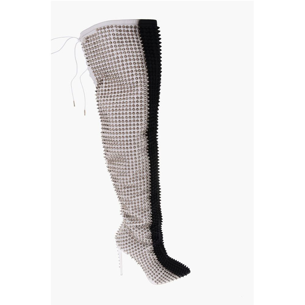 Philipp Plein 12cm leather studded FASHION SHOW over the knee boots