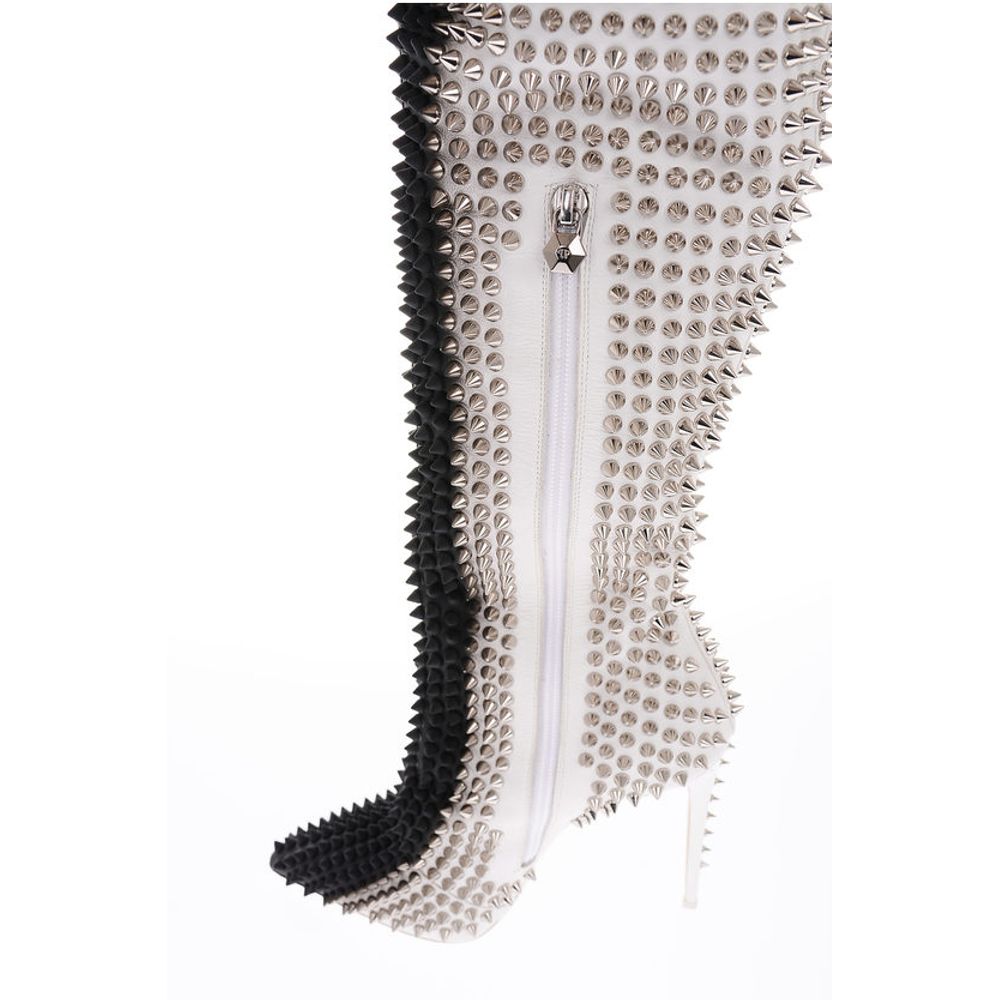 Philipp Plein 12cm leather studded FASHION SHOW over the knee boots