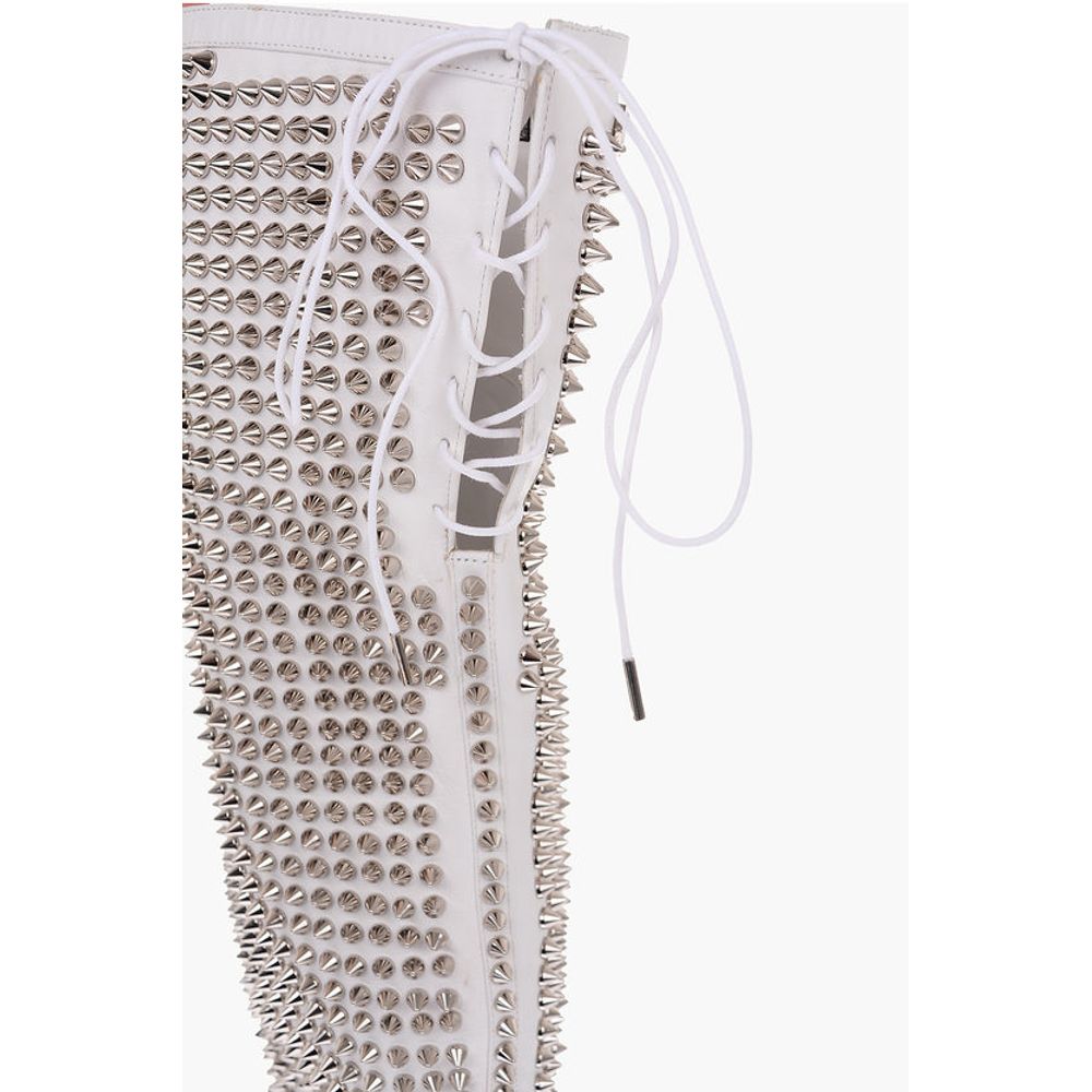 Philipp Plein 12cm leather studded FASHION SHOW over the knee boots