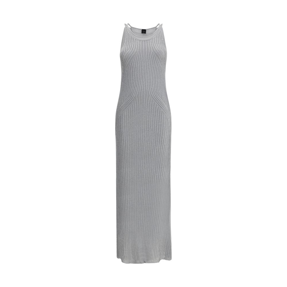 PINKO Metallic knit long Dress
