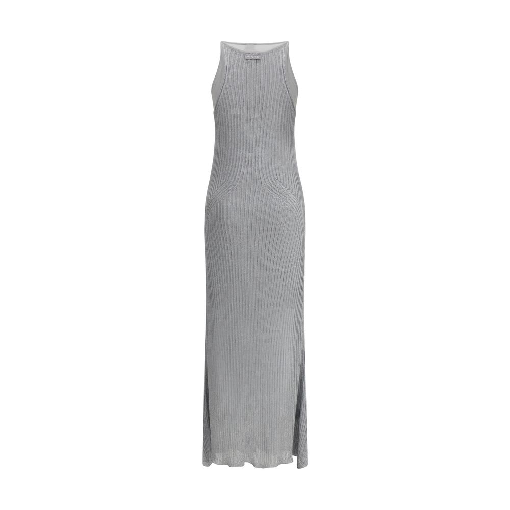 PINKO Metallic knit long Dress