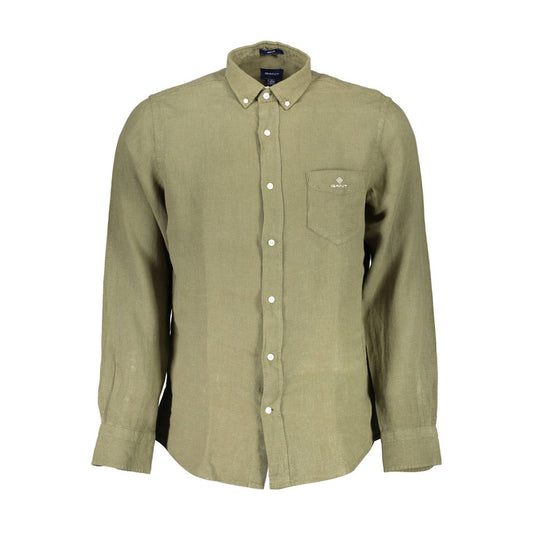 Gant Green Linen Men Shirt