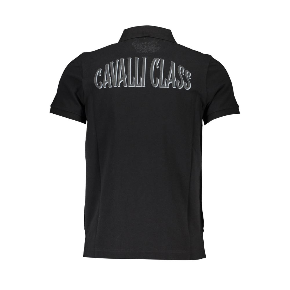 Cavalli Class Črna bombažna moška polo majica