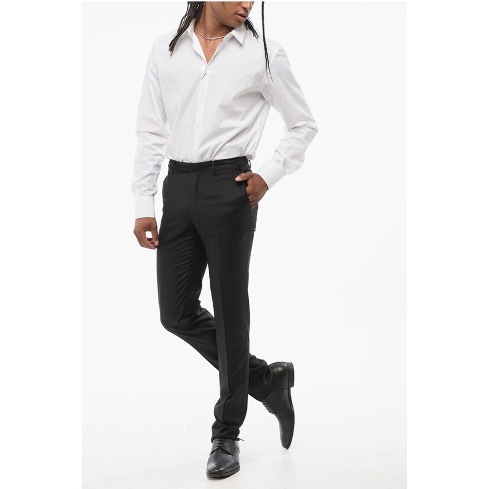 Corneliani TREND Virgin Wool Pants with Belt Loops