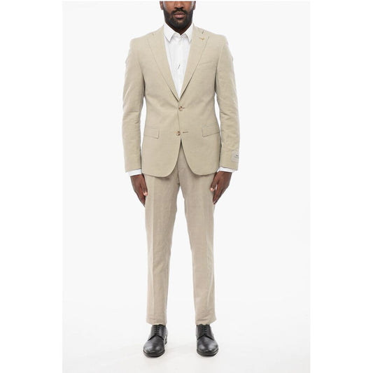 Corneliani CC COLLECTION Linen Blend RESET Suit with Flap Pockets
