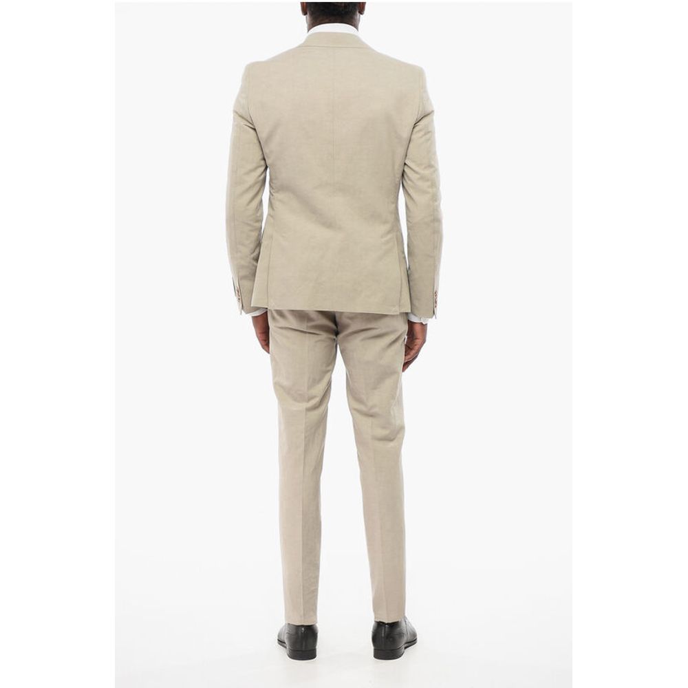 Corneliani CC COLLECTION Linen Blend RESET Suit with Flap Pockets