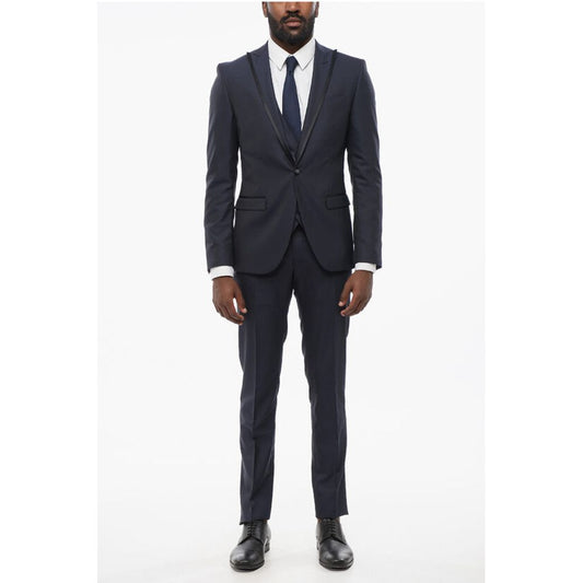 Corneliani CODE Three-Pieces Suit with Contrasting Trims