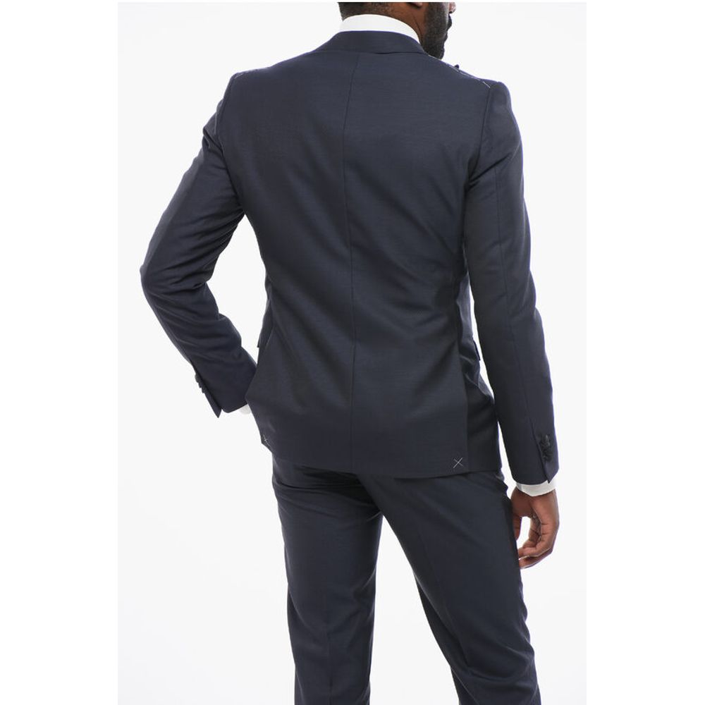 Corneliani CODE Three-Pieces Suit with Contrasting Trims
