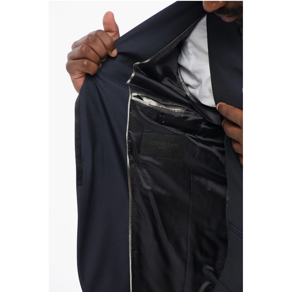 Corneliani CODE Three-Pieces Suit with Contrasting Trims