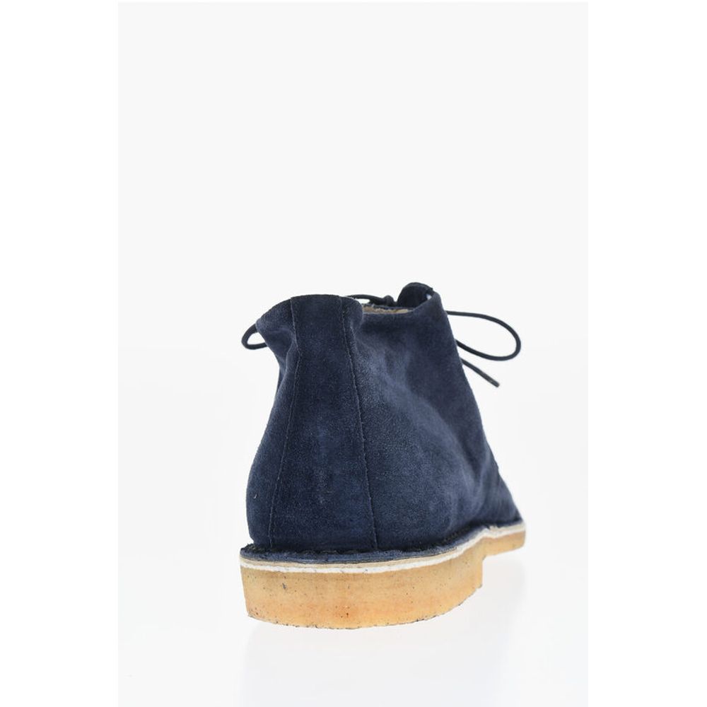 Corneliani ID Solid Color Suede Desert Boots with Crepe Sole