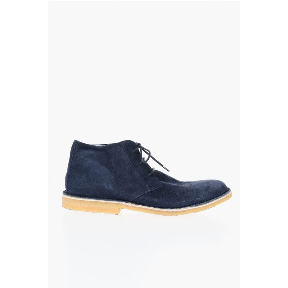 Corneliani ID Solid Color Suede Desert Boots with Crepe Sole