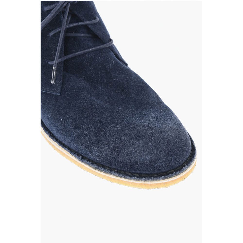 Corneliani ID Solid Color Suede Desert Boots with Crepe Sole