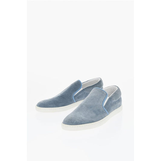 Corneliani ID Suede Slip On Sneakers with Contrasting Sole