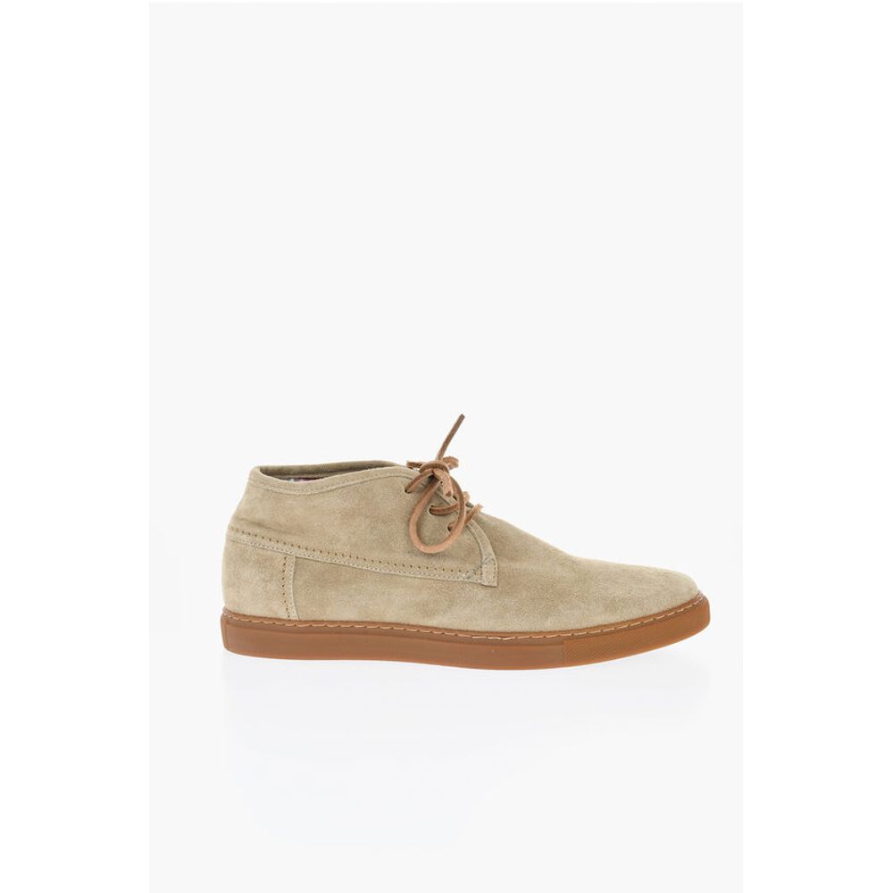Corneliani ID Suede Desert Boots with Checked Inner