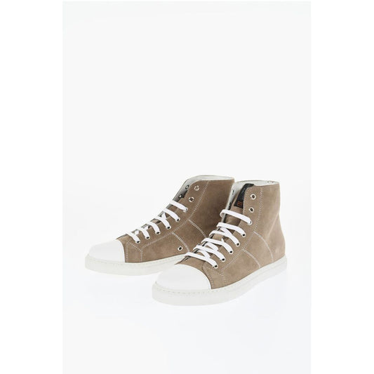 Corneliani ID Suede High-Top Sneakers with Contrasting Details