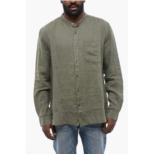 Woolrich Korean Neckline Linen Shirt