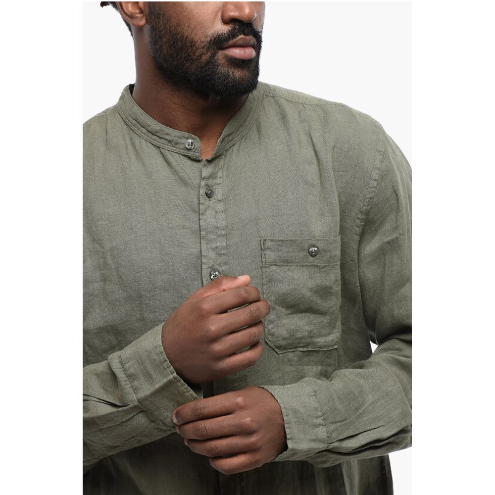 Woolrich Korean Neckline Linen Shirt