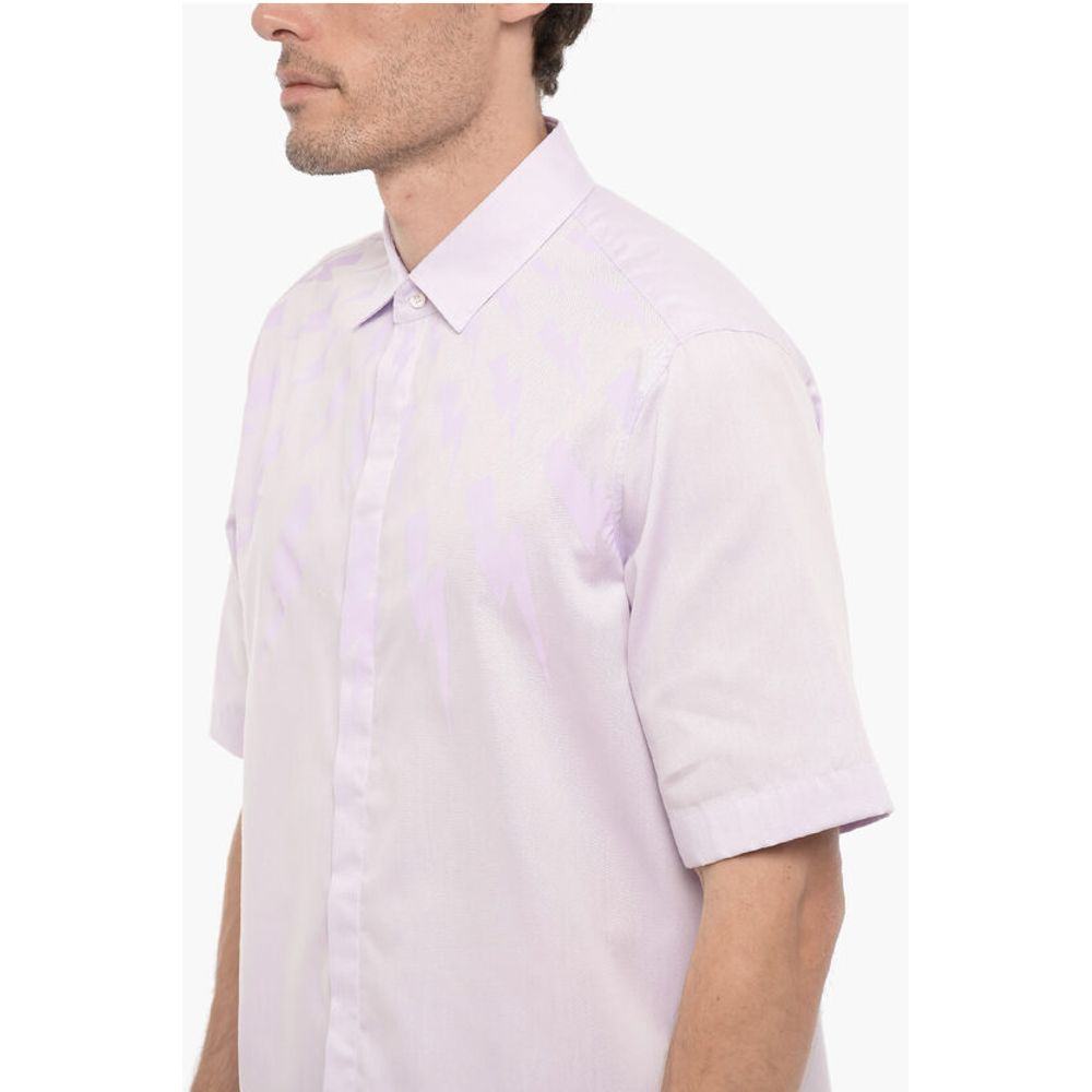 Neil Barrett Short Sleeved FAIRISLE THUNDERBOLT Shirt