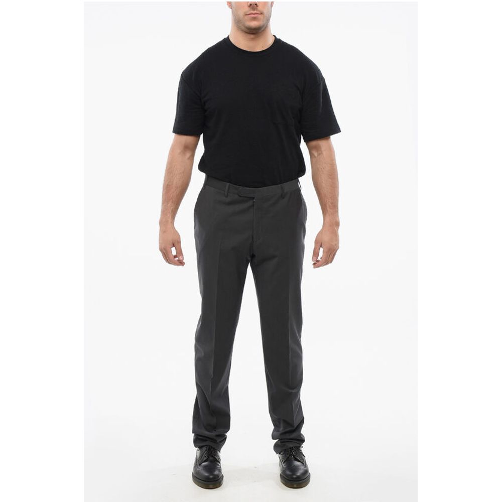 Corneliani Virgin Wool REFINED Pants with Hidden Clousure