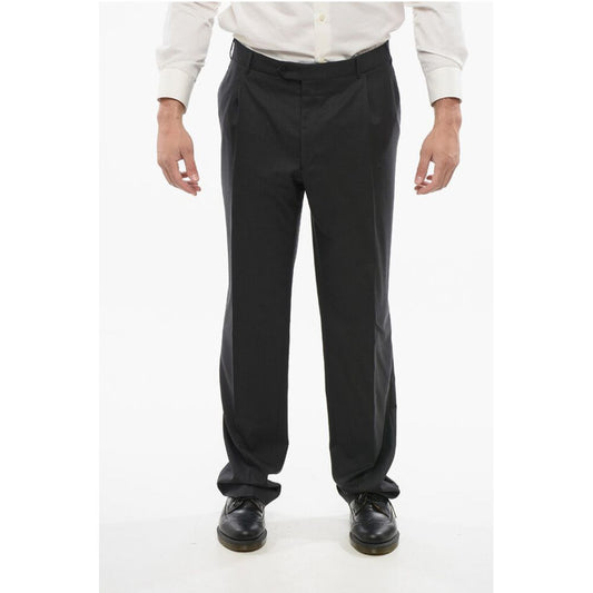 Corneliani Virgin Wool MANTUA Pants with Concealed Closure