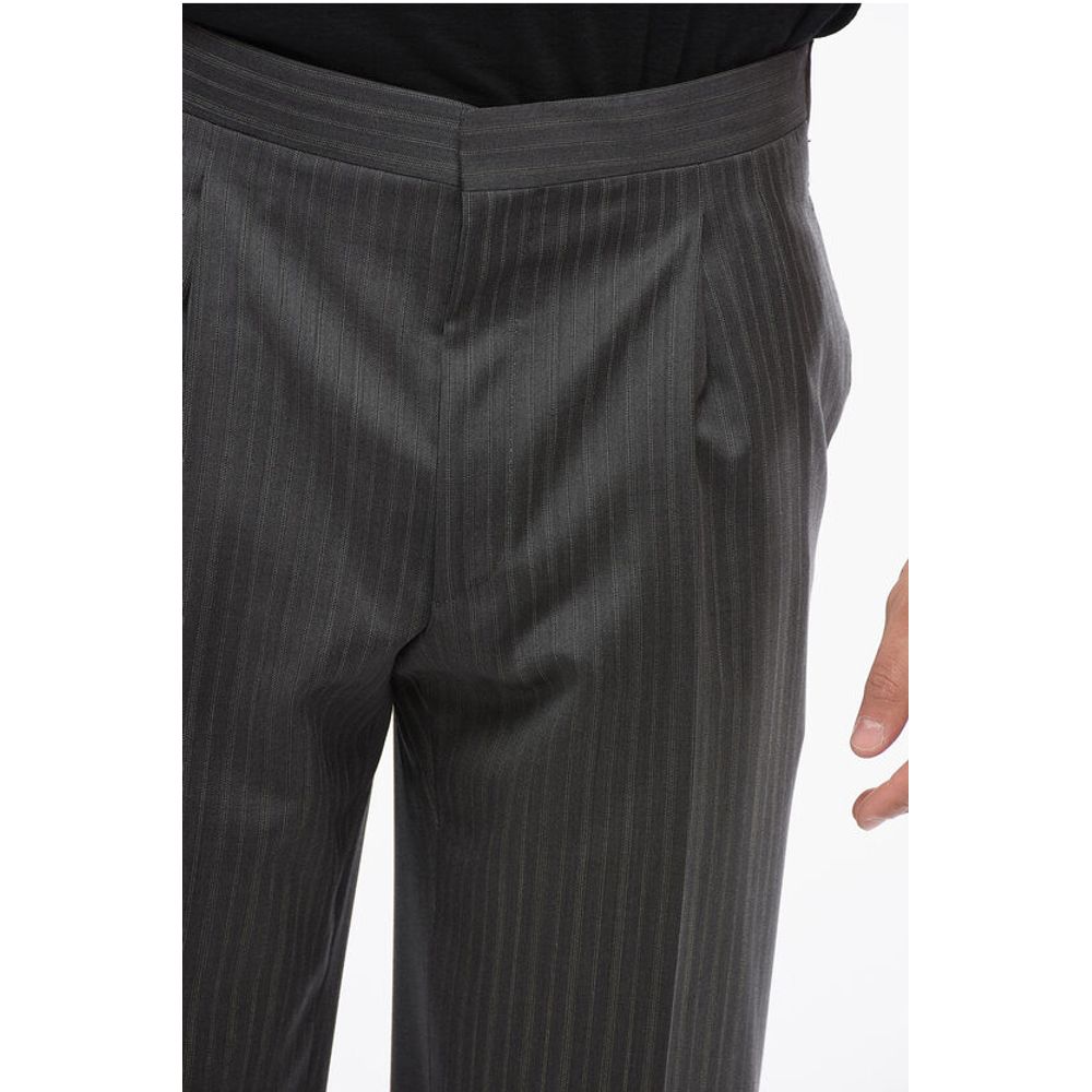Corneliani CC BROTHERS Pinstriped Virgin Wool Pants