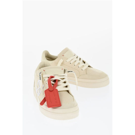 Off-White Canvas VULCANIZED Low-Top Sneakers With Embroidered Logo