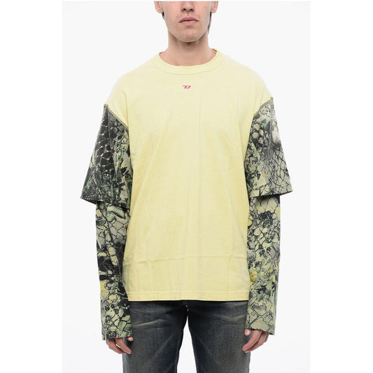 Diesel RED TAG Cotton T-WESHER-N5 Crew-neck T-shirt with Animal Mot