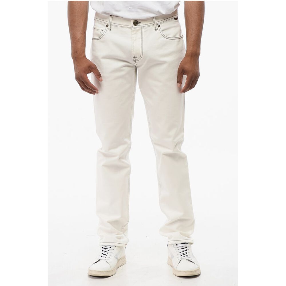 Corneliani ID Straight-leg Denims with Contrasting Stitching