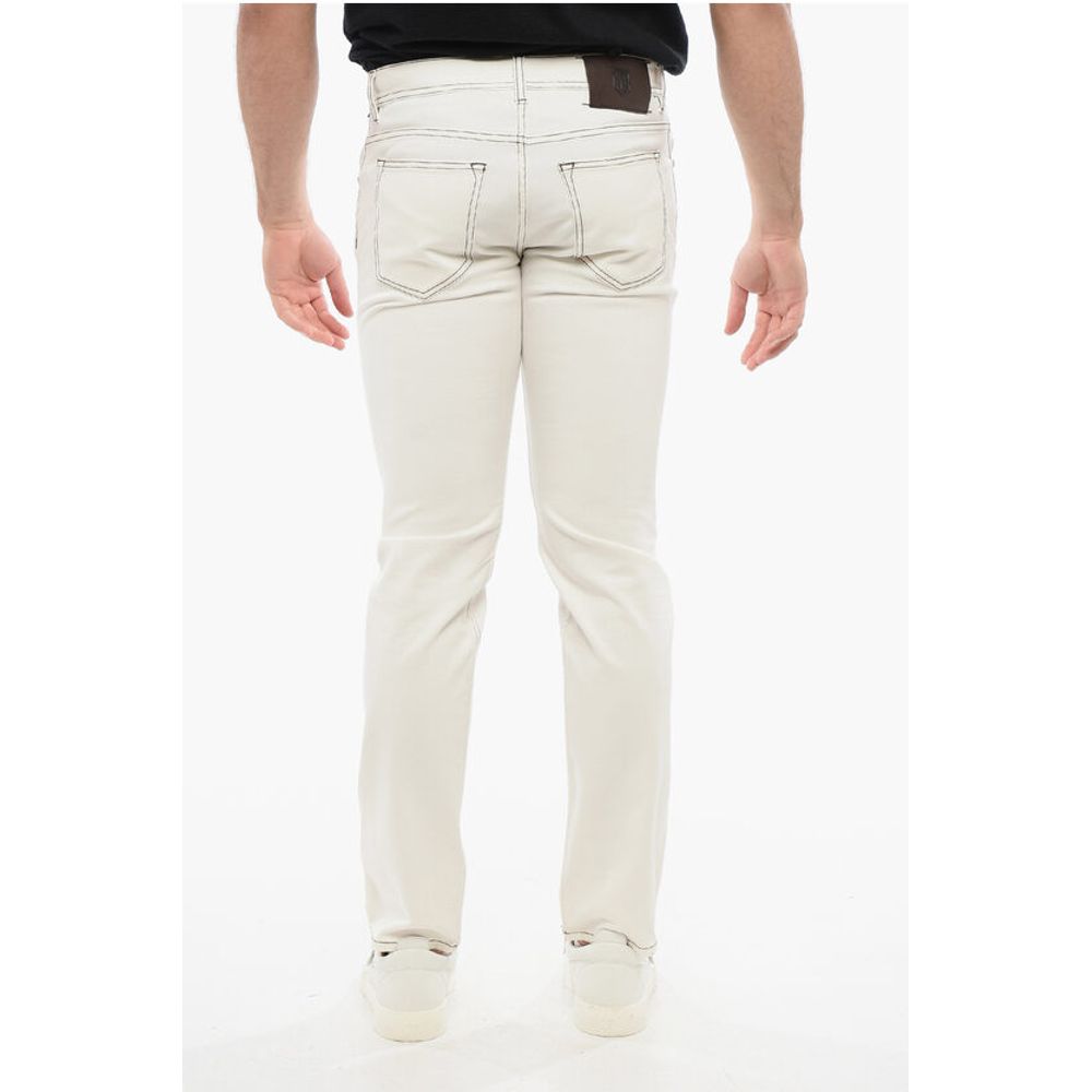 Corneliani ID Straight-leg Denims with Contrasting Stitching
