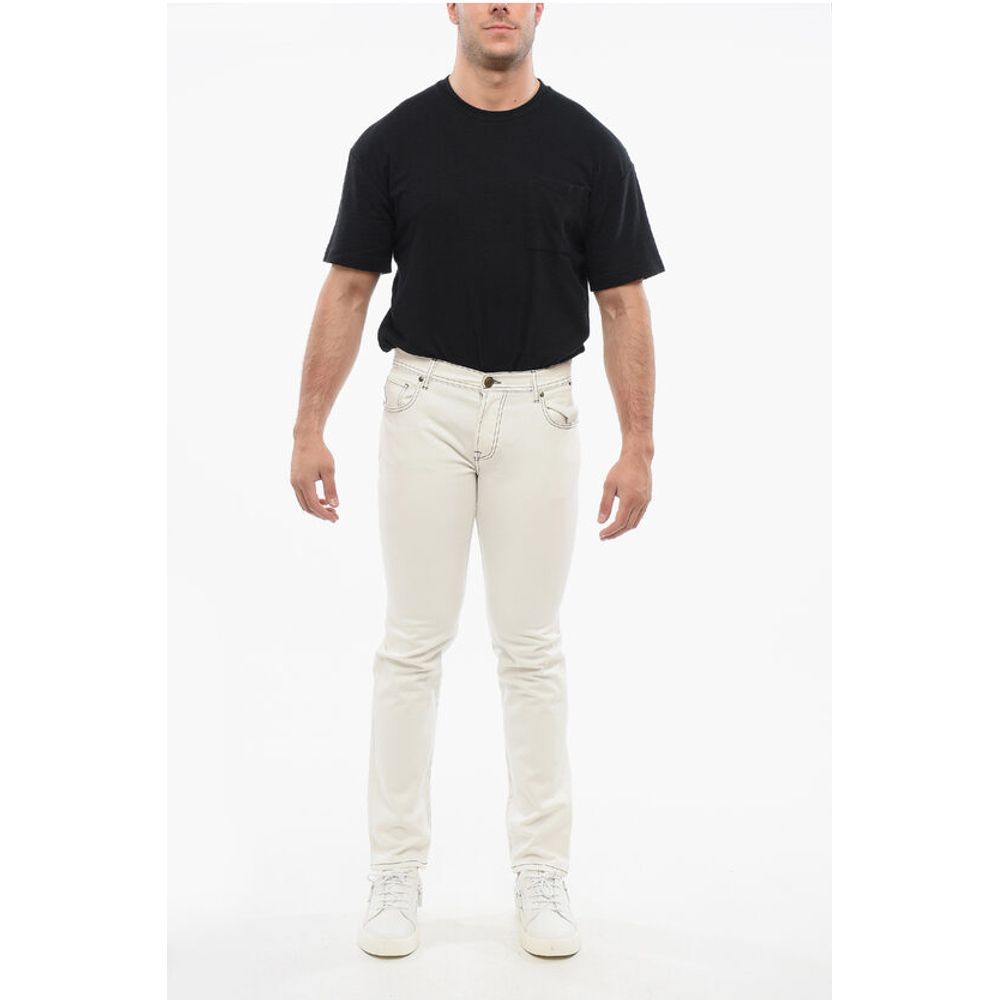 Corneliani ID Straight-leg Denims with Contrasting Stitching