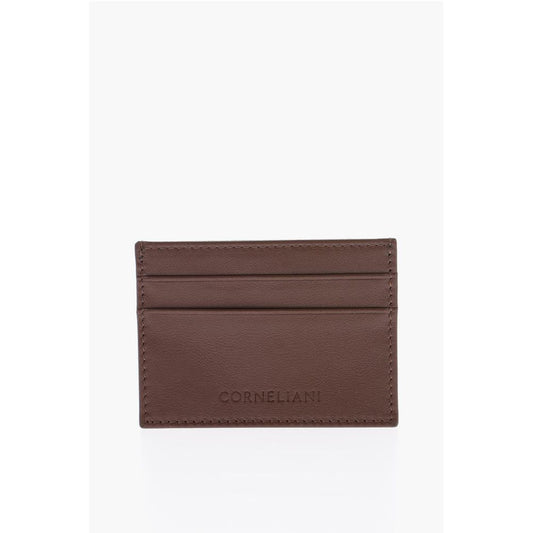 Corneliani Solid Color Leather Card Holder