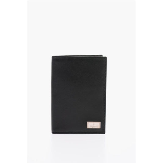 Corneliani Solid Color Leather Card Holder