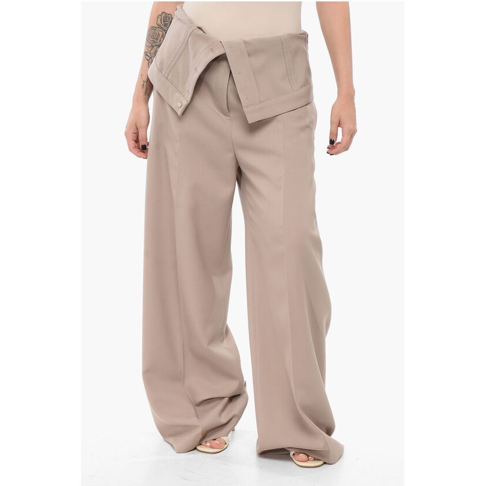 Acne Studios Wide-leg Pants with Fold Over Waist Design