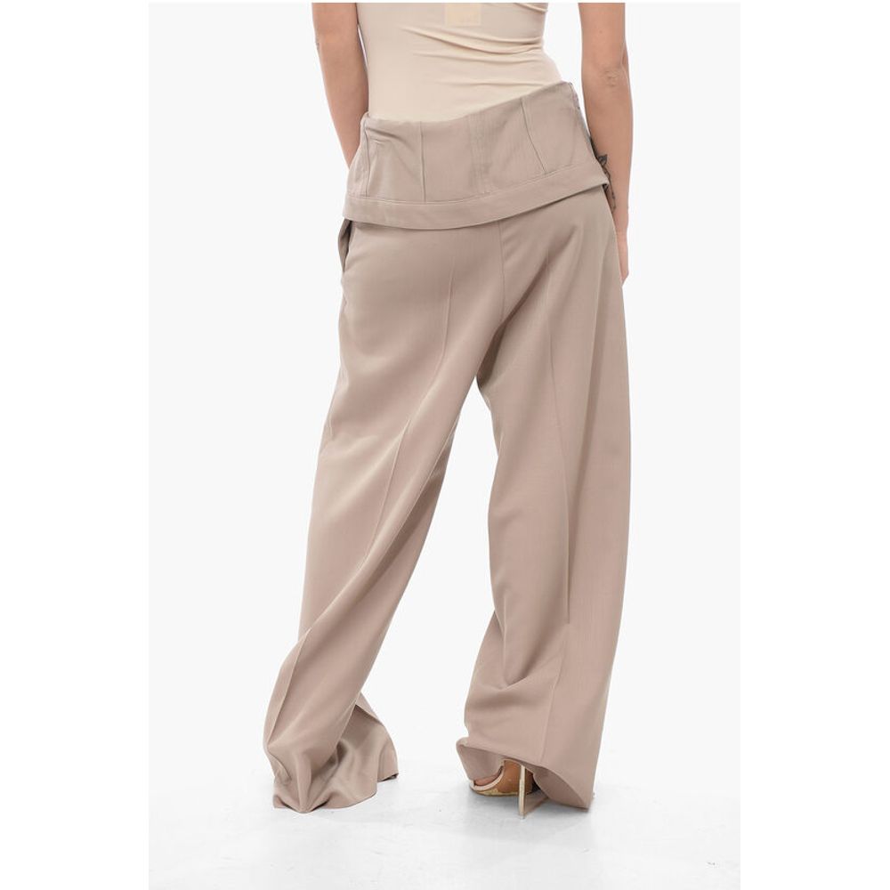 Acne Studios Wide-leg Pants with Fold Over Waist Design
