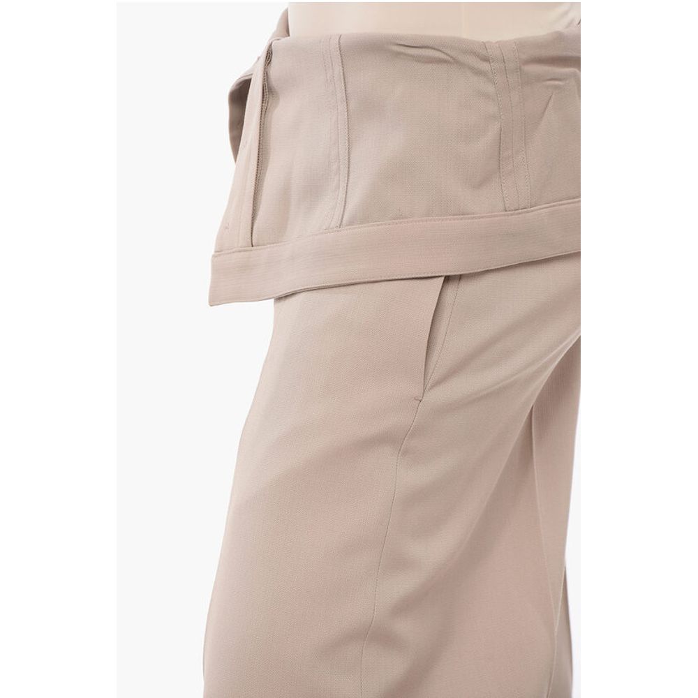 Acne Studios Wide-leg Pants with Fold Over Waist Design