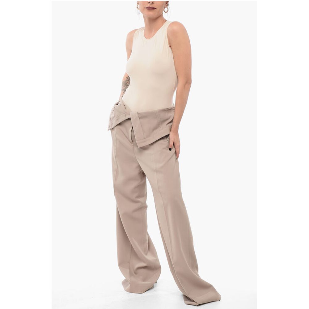 Acne Studios Wide-leg Pants with Fold Over Waist Design