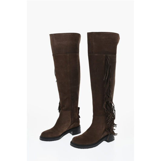 See By Chloé Fringed Suede Thigh-High Boots