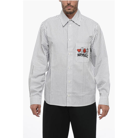 Rassvet Striped Shirt with Breast Pocket and Embroidery