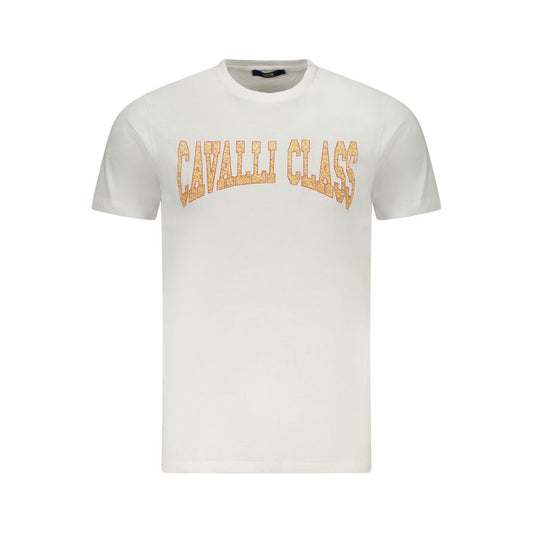 Cavalli Class Bela bombažna moška majica