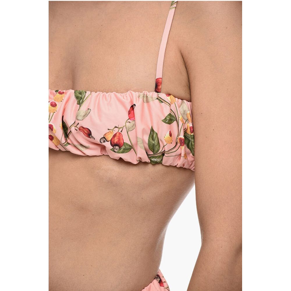 Agua by Agua Bendita Gathered ENELDO FRUTAL Bikini Set with Bandeau Top