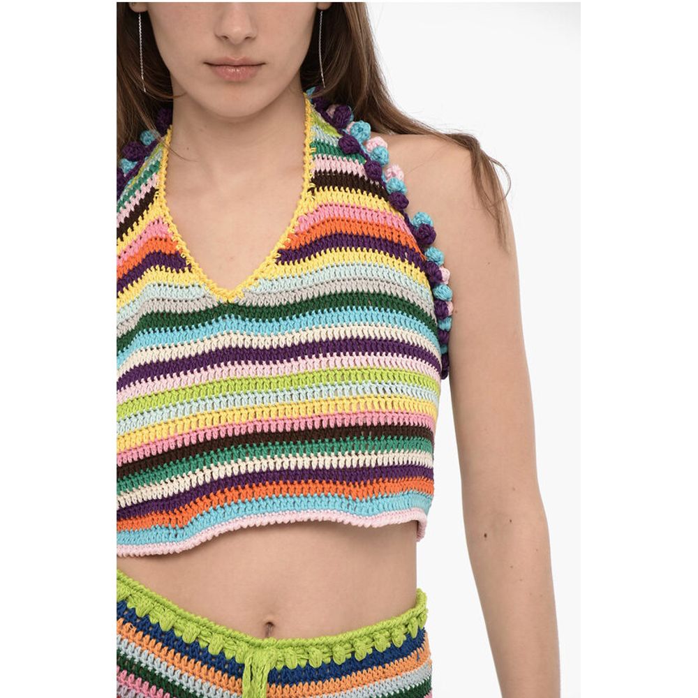 Matimì Cropped Crochet Halterneck Top