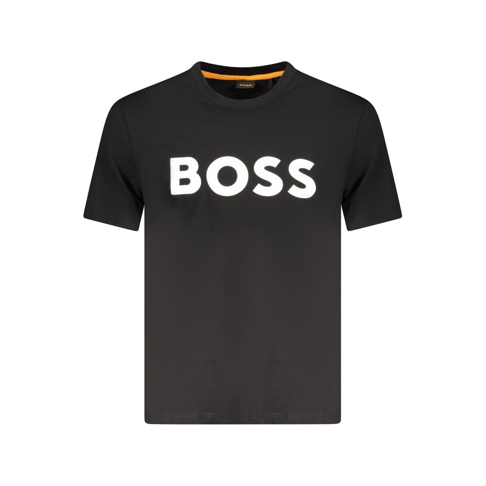 Hugo Boss Črna bombažna moška majica