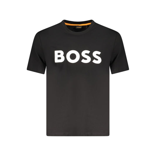Hugo Boss Črna bombažna moška majica