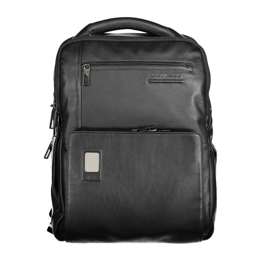 Piquadro Black Leather Backpack