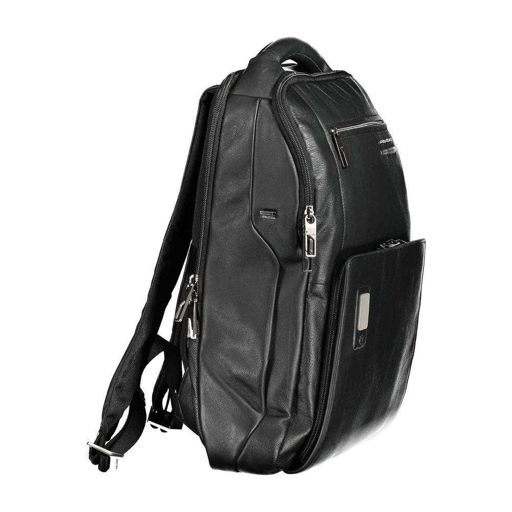 Piquadro Black Leather Backpack