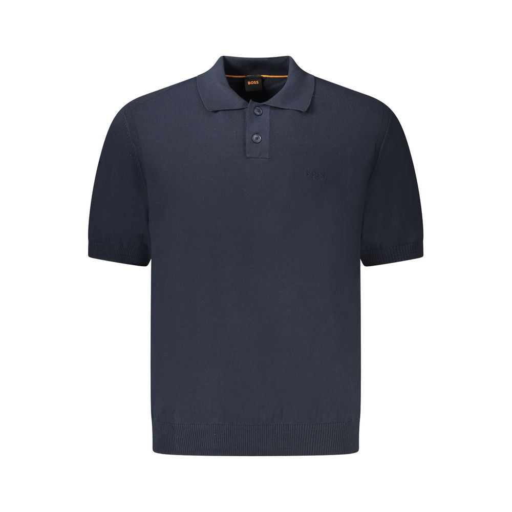 Modri bombažni pulover Hugo Boss