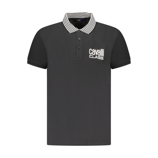 Cavalli Class Črna bombažna moška polo majica