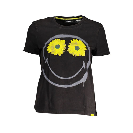 Desigual Black Cotton Tops & T-Shirt
