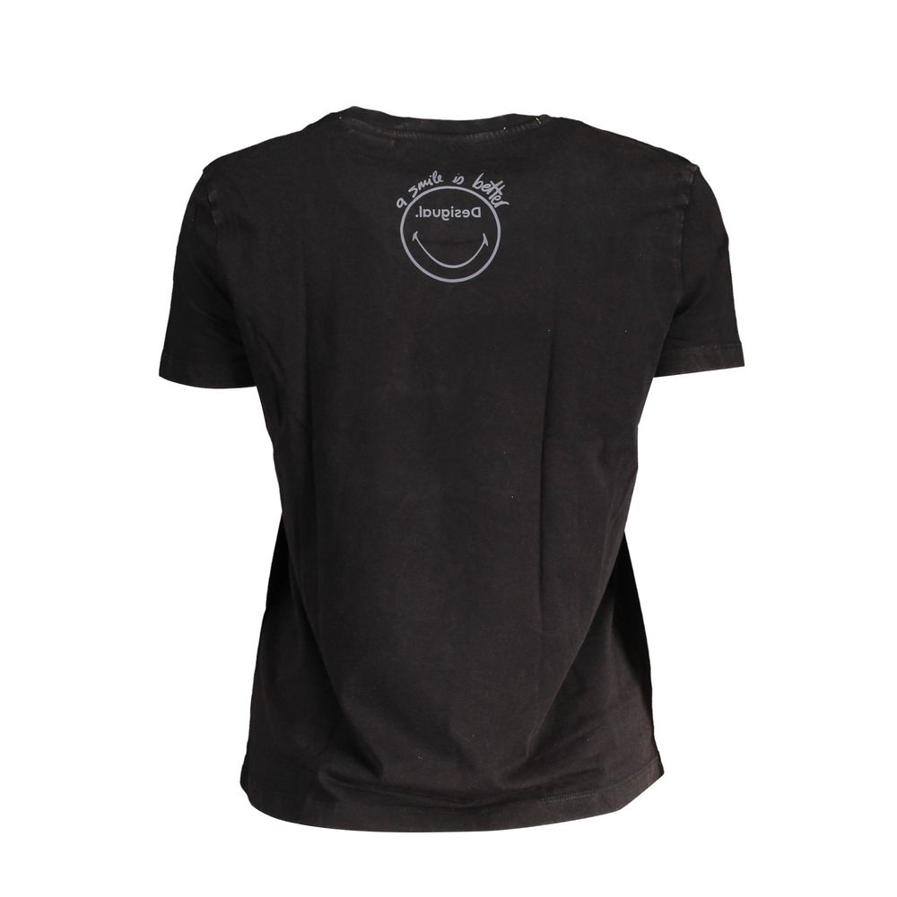 Desigual Black Cotton Tops & T-Shirt